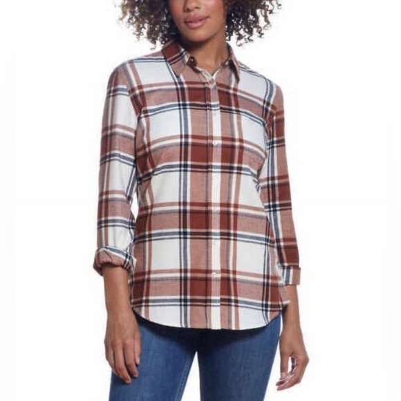 Weatherproof Vintage Comfort Stretch Women’s Flannel Shirt Size Small - Picture 1 of 4